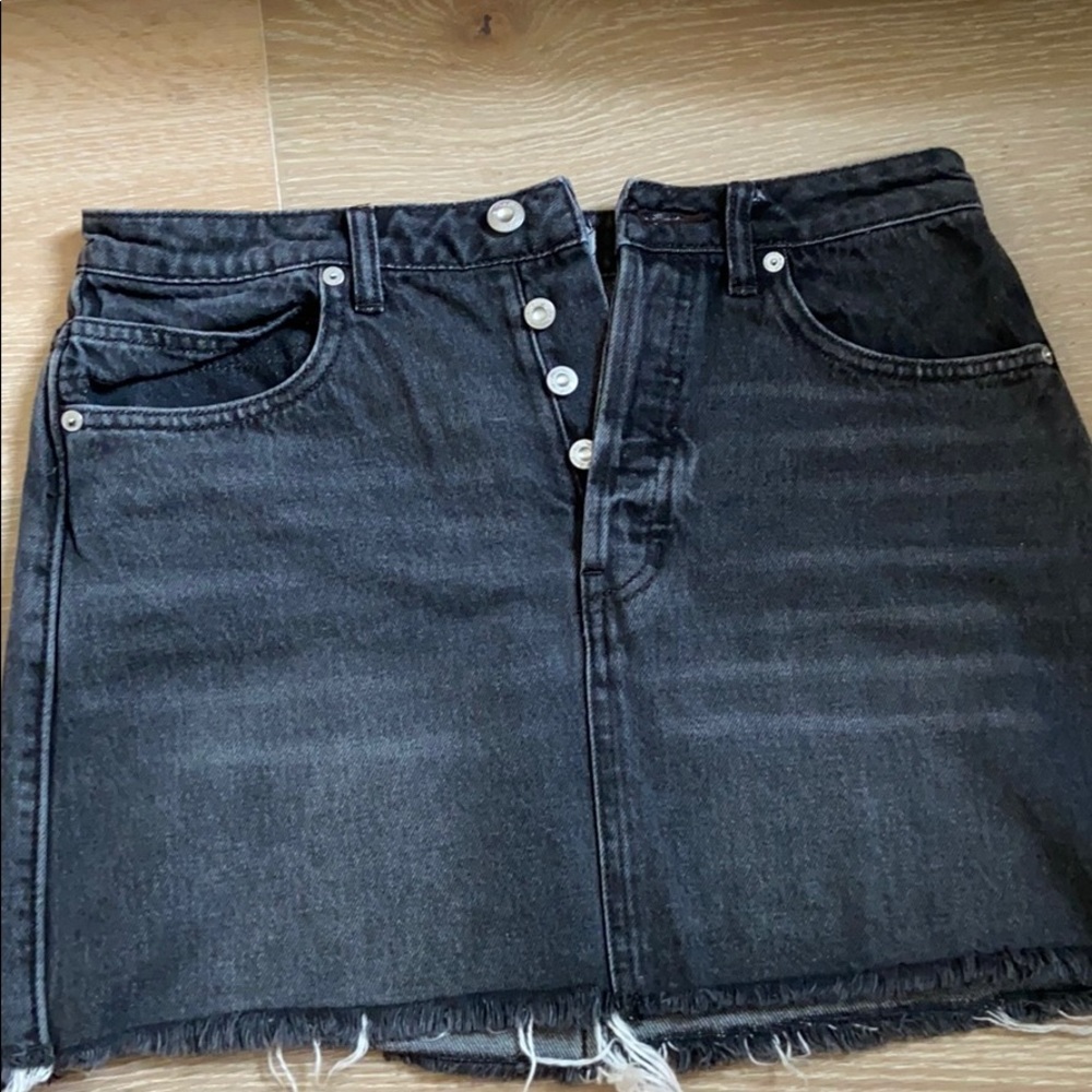 Free people black denim skirt!